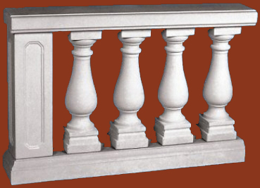 Balustradengeländer aus Weißbeton